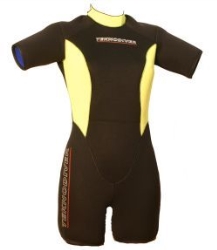 Wetsuit shorty zwart/geel heren